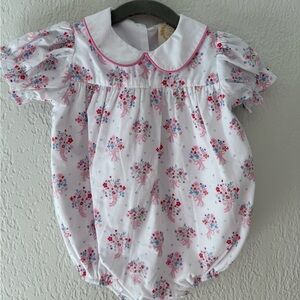 The Beaufort Bonnet Company Pink and Blue Floral Britt Bubble